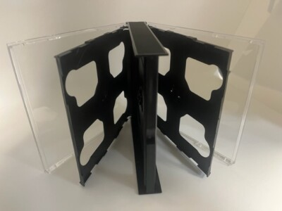 2 PCS NEW HIGH QUALITY 24MM MULTI-6 CD JEWEL CASES W/ BLACK TRAYS - PP-MS-6CD-BT