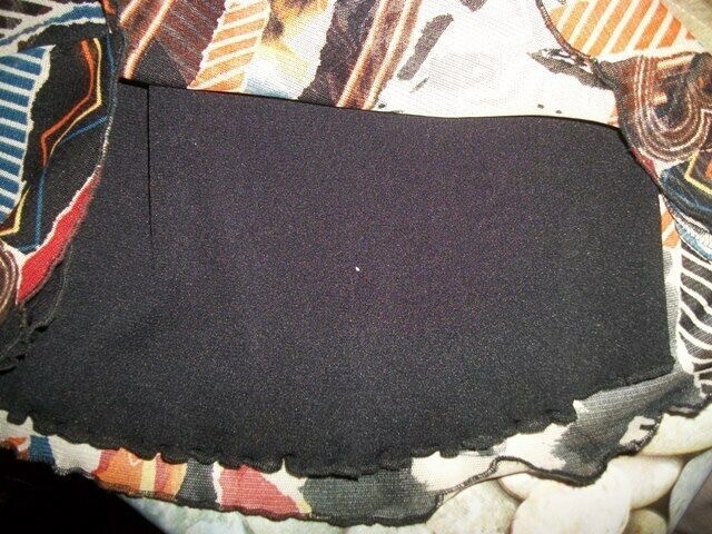 Tee shirt voile noir imprimé femme FRED SABATIER 40 manches