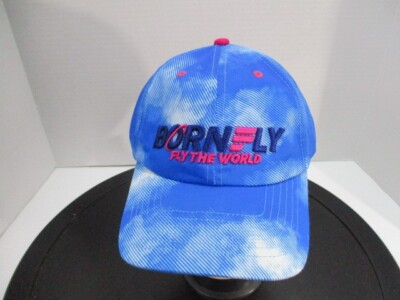 Born Fly Hat Mens Blue Baseball Clouds Slide Back Adjustable Curve Bill New