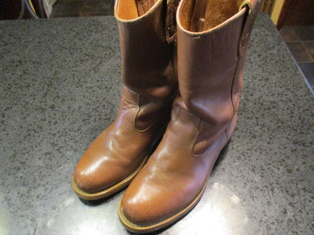 Vintage Knapp Shoes Mens Brown Leather Ankle Biker Beatle Boots Mod Zip 8 B