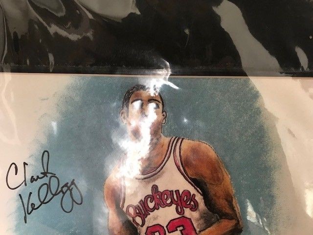 OHIO STATE SCHOLARSHIP FUND RARE ART ITEM SIGNED BY CLARK KELLOGG/ARCHIE GRIFFIN