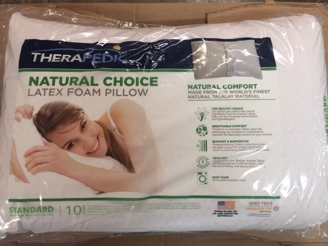 Authentic Talatech Latex Foam Standard Medium Pillow White 18 5