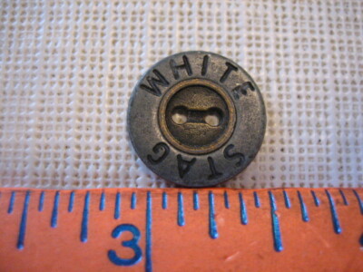 Modern WHITE STAG Small 9/16'' Verbal Designer Clothes / Brand Button - PS30