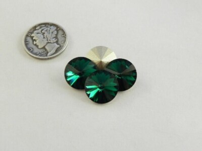 Emerald F (12mm) Swarovski 1122 Crystal Rivoli Stones