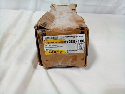 Wurth 8mm (5/16'') x 280mm (11'') Countersink ASSY 3.0 Screw 100 Count