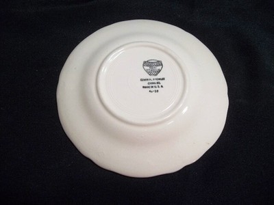 Vtg Edwin Knowles White Bread & Butter Plates with Pink Yellow Mutlicolor 5 3/4