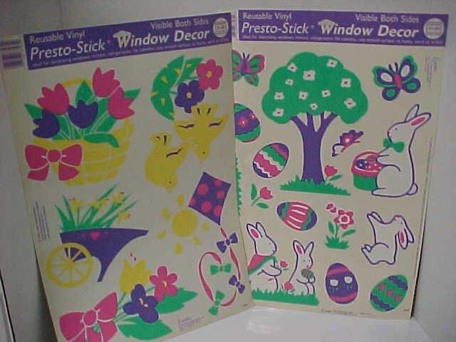 Lot of (4 packs) Vintage EASTER Eureka Presto-Stick Window Decor Brand New