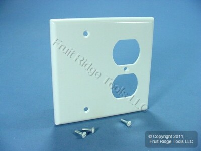 Leviton White X-DEEP 2-Gang Combo Receptacle Outlet/Blank Wallplate Cover 88308