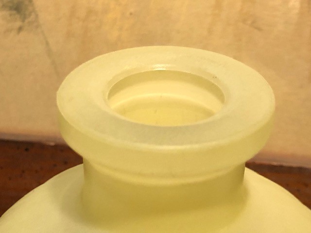 Hand Crafted Decorative Bottle ~ BEAUTIFUL Soft Yellow Ribbed Glass