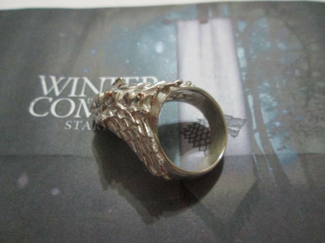 Pre-owned Artisan Game Of Thrones Stark House Wolf Ring Sterling Silver 925- Product