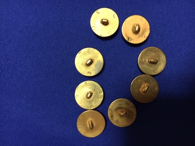 Set of 8 moonglow buttons-gold-tone setting