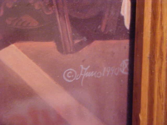 Oak  Framed Black African American Last Supper Jesus Christ Signed dated 1990