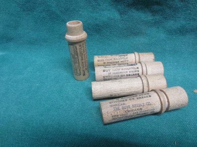 Boye Needle Wooden Cases for large Shuttle Rotary Tin Can