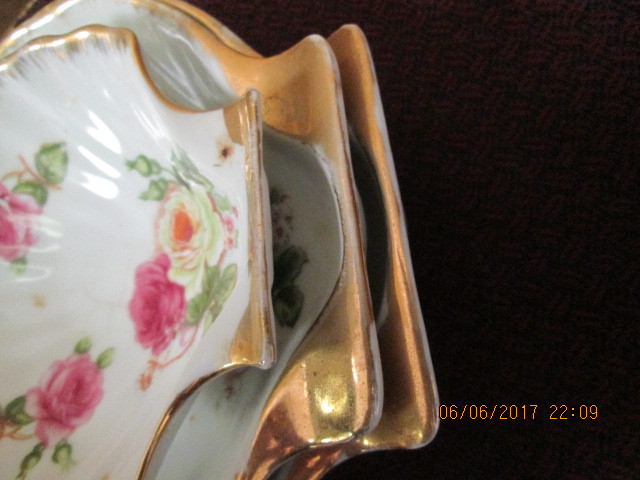 FLORAL CLAMSHELL DIshes Set of 3 BERKSHIRE FINE CHINA OCCUPIED JAPAN