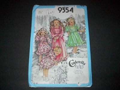 Vtg Simplicity Pattern 9354 Girls' Cinderella Dress in Two Lengths  Size 4 Uncut