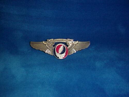 LARGE GRATEFUL DEAD STEAL YOUR FACE WINGS PIN FREE SHIPPING IN THE U.S.
