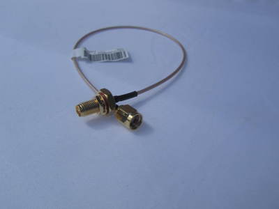 RG178 RP-SMA Coaxial Extension Cable for WiFi LAN WAN Router Antenna, 1 Ft.