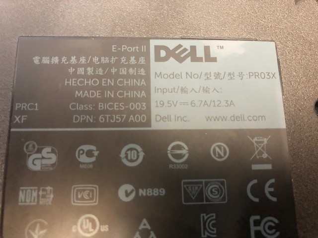 Dell docking stations PR03X 2.0- Eport replicators E4300 E5400 E6410 model- k07a