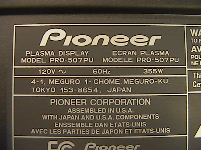 Pioneer model PDP-5071PU, PRO-507PU various PCB