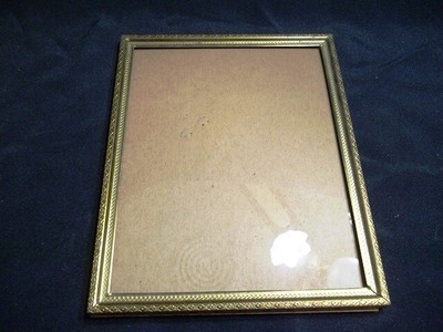 Vintage  Gold Tone Metal 8x10 Picture Frame - Glass Included Attached Easel