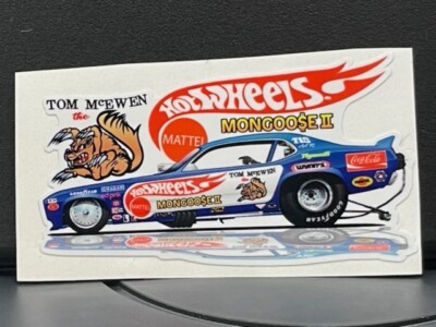 VRHTF NHRA ''TOM THE MONGOOSE MCEWEN ENGLISH LEATHER DUSTER FC'' 4'' X 3'' STICKER