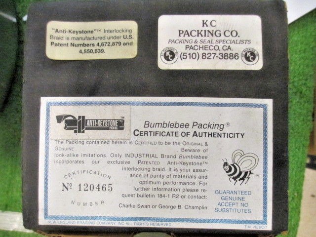 NOS KC PACKING BUMBLEBEE PACKING #104 1/4
