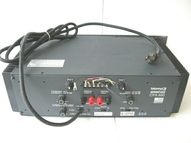 BIAMP Advantage CPA 650 Commercial Dual Channel Power Amplifier 650W Amp