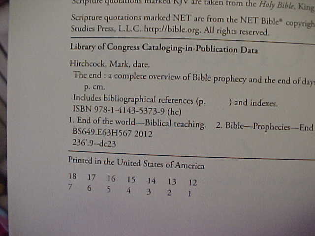 1ST PRINTING The End Book HC DJ Mark Hitchcock Complete Bible Prophecy End Days