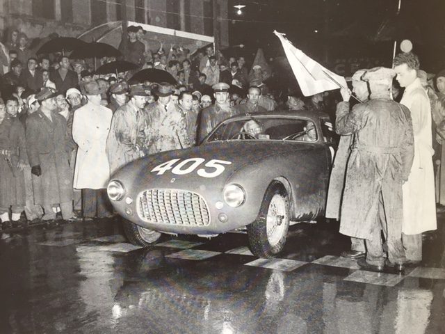 Vintage Ferrari Poster 350 America Winner '51 Mille Miglia Bergandi Artist NART