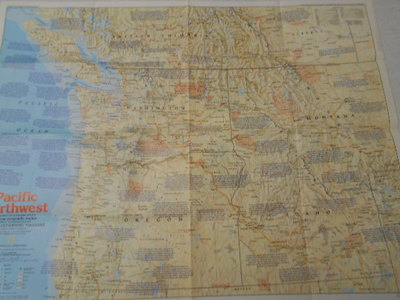 1986  MAP OF PACIFIC NORTHWEST NATIONAL GEOGRAPHIC (51)