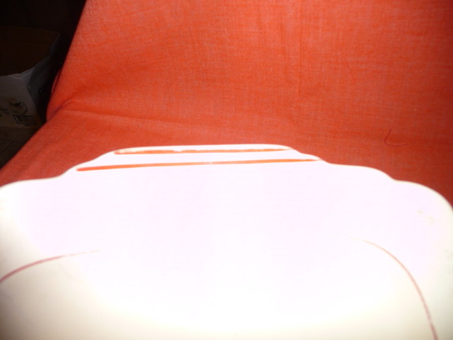 Vintage HOMER LAUGHLIN Serving Platter or Cake Platter Red & Gold Trim