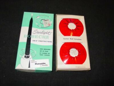 (8) Vintage Paragon Co. MCM - Starlight Bobeche RED Candle DRIP PROTECTORS - NEW