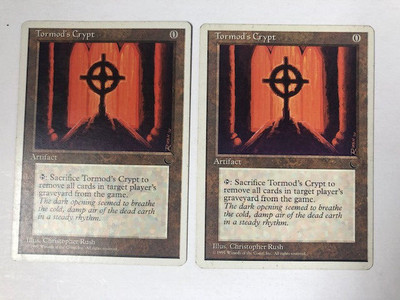 2x Tormod's Crypt 1995 Chronicles Magic Cards, FREE SHIPPING