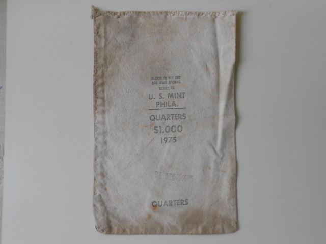 3 VINTAGE 1975 US Mint  Philidelphia Cloth Bank  Bags CENTS-DIMES-QUARTERS