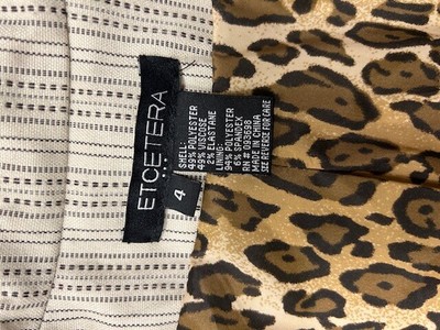 Etcetera Womens Blazer Tan w/ Black Piping Poly Stretch Jacket Fitted NWT 2 Sz