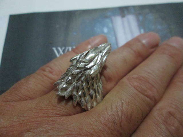 Pre-owned Artisan Game Of Thrones Stark House Wolf Ring Sterling Silver 925- Product