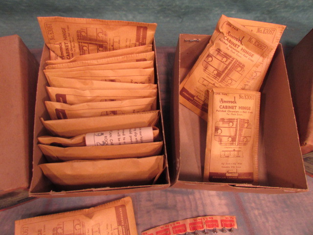 16 pairs of Vintage Amerock Hinges REDLINE Chrome Flush Door NEW OLD STOCK