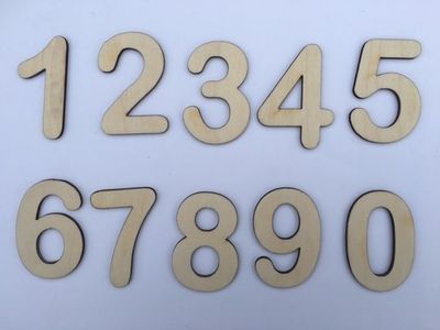 Single Laser Cut Wooden Numbers, Arial Round Font, Crafting Supplies, One Number