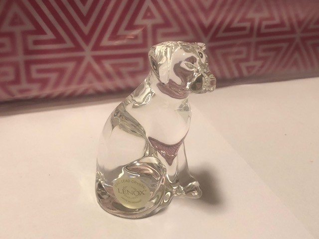 LENOX Please Be My Friend RARE Dog Puppy Full Lead Crystal Sculpture Box COA