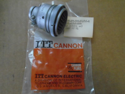 1 EA NOS ITT CANNON ELECTRICAL PLUG CONNECTOR  P/N: RNK-27-22C-11/16-2