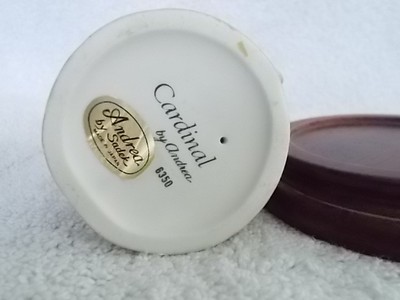 Andrea by Sadek Cardinal with Dogwood Flower Porcelain Bird w/wood base Figurine