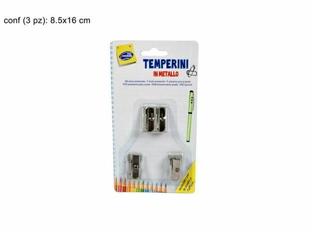 Set 3 Termperamatite Tempera Matite Temperino Metallo Scuola Ufficio dfh