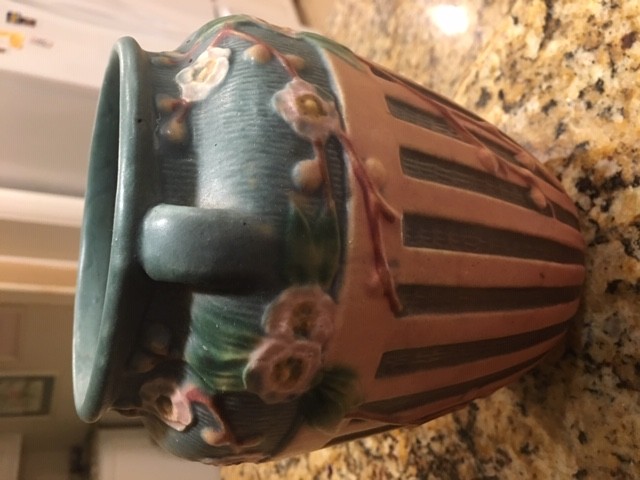 Excellent Roseville Pink Cherry Blossom Vase - 7