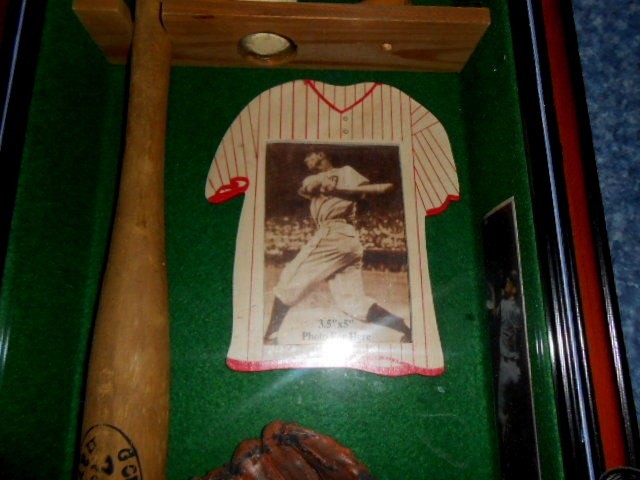 Babe Ruth Di Maggio Baseball Framed Collectible Shadow Box picture frame vtg