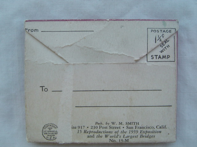 1939-40 Golden Gate-San Francisco Exposition Postcard Album California 15 CARDS!