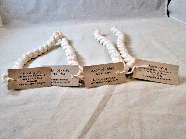 Brown Paper Packages Silk & Ivory Lot of 4 Skeins White  Lot 1294 NEW       G116