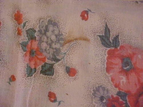 PRINTED FABRIC,  PINK AND BLUE FLOWERS