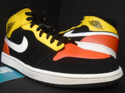 NIKE AIR JORDAN 1 RETRO I MID SE BLACK ORANGE AMARILLO