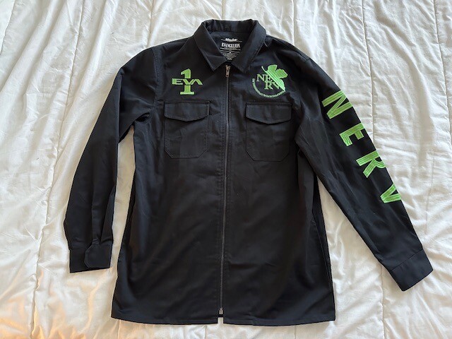 美品 NERV EVANGELION 中綿 ミリタリー ジャケット L Evangelion - Nerv M-51 Jacket Black (L Size)