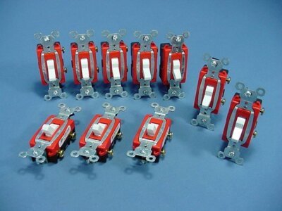 10 Pass & Seymour White Commercial Grade Toggle Light Switches 20A CS20AC1-W